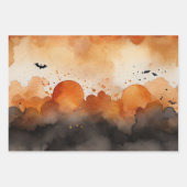 ハロウィン幽霊のよく出るの森の衣装とカクテル ラッピングペーパーシート (正面2)