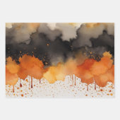 ハロウィン幽霊のよく出るの森の衣装とカクテル ラッピングペーパーシート (正面)