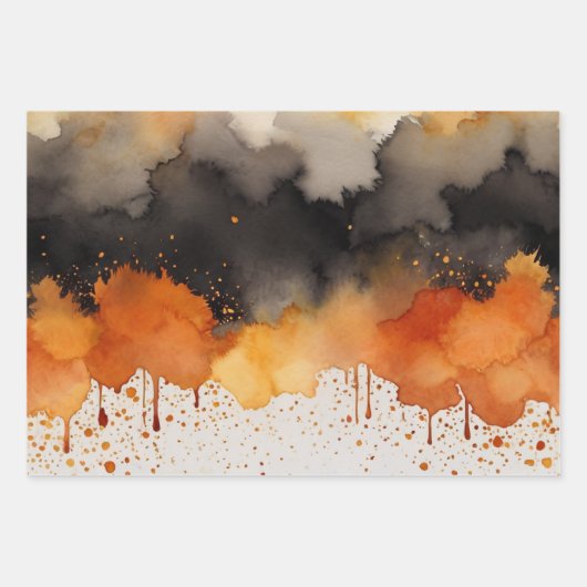 ハロウィン幽霊のよく出るの森の衣装とカクテル ラッピングペーパーシート (正面)