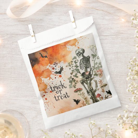 ハロウィン幽霊のよく出るの森の衣装パーティー フェイバーバッグ (クリップ留めされた状態)