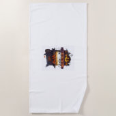 ハロウィン幽霊のよく出るアイスクリームトラック ビーチタオル (正面)