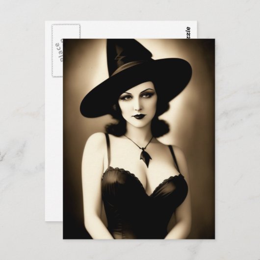 ハロウィン幽霊のよく出るウィッチポストカード ポストカード (正面/裏面)