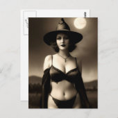 ハロウィン幽霊のよく出るウィッチポストカード ポストカード (正面/裏面)