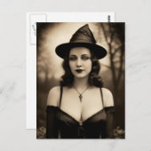 ハロウィン幽霊のよく出るウィッチポストカード ポストカード (正面/裏面)