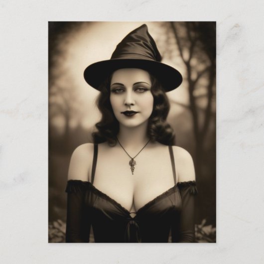 ハロウィン幽霊のよく出るウィッチポストカード ポストカード (正面)