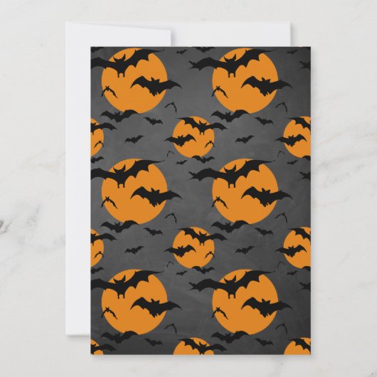 ハロウィン幽霊のよく出るカステル誕生日招待状 招待状 (裏面)