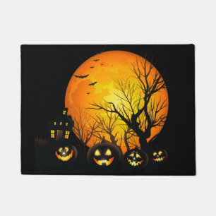 ハロウィン幽霊のよく出るカボチャのドアマット ドアマット