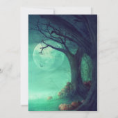 ハロウィン幽霊のよく出るカボチャの木の家族のフォトカード カード (裏面)