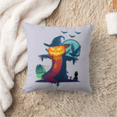 ハロウィン幽霊のよく出るカボチャ頭かかし不気味 クッション (ブランケット)
