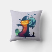 ハロウィン幽霊のよく出るカボチャ頭かかし不気味 クッション (裏面)