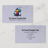 ハロウィン幽霊のよく出るカボチャ頭かかし不気味 名刺 (正面/裏面)