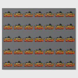 ハロウィン幽霊のよく出るグールズ ラッピングペーパー