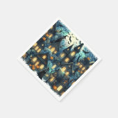 ハロウィン幽霊のよく出るシーン スタンダードカクテルナプキン (角)