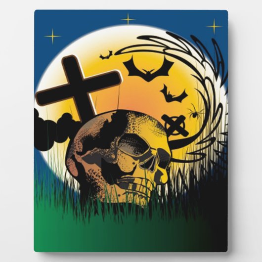 ハロウィン幽霊のよく出るシーン フォトプラーク (正面)