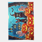 ハロウィン幽霊のよく出るナイトデザイン キッチンタオル (縦)