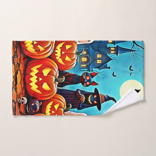 ハロウィン幽霊のよく出るナイトデザイン バスタオルセット (ハンドタオル)
