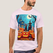 ハロウィン幽霊のよく出るナイトデザイン Tシャツ (正面)