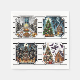 ハロウィン幽霊のよく出るナプキンス スタンダードカクテルナプキン