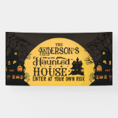 ハロウィン幽霊のよく出るハウスが自分の責任で入る 横断幕 (横)