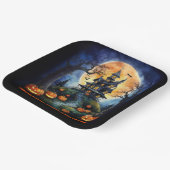 ハロウィン幽霊のよく出るハウスとカボチャパーティー ペーパープレート (傾斜あり)