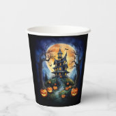 ハロウィン幽霊のよく出るハウスとカボチャパーティー 紙コップ (裏面)