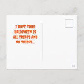 ハロウィン幽霊のよく出るハウスとカボチャ シーズンポストカード (裏面)