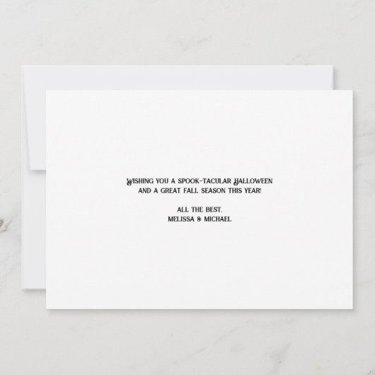 ハロウィン幽霊のよく出るハウスとカボチャ&リーフ シーズンカード (裏面)