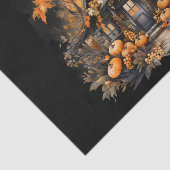 ハロウィン幽霊のよく出るハウスとカボチャ&リーフ 薄葉紙 (詳細)