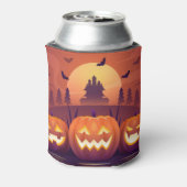 ハロウィン幽霊のよく出るハウスとジャック・オランタン 缶クーラー (缶裏面)