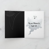 ハロウィン幽霊のよく出るハウスと墓石 カード (内部)