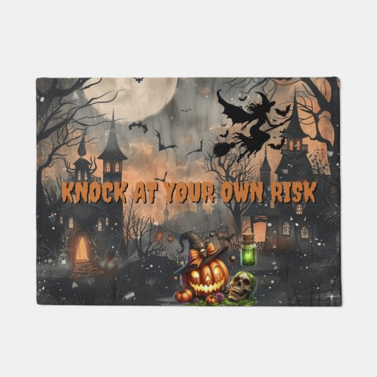 ハロウィン幽霊のよく出るハウスは自分の危険を冒す ドアマット (正面)