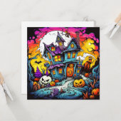 ハロウィン幽霊のよく出るハウスインザムーンライト カード (正面/裏面インサイチュ)