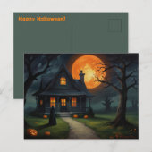 ハロウィン幽霊のよく出るハウスウィッチ ポストカード (正面/裏面)