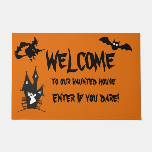 ハロウィン幽霊のよく出るハウスウェルカムドアマット ドアマット (正面)
