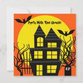 ハロウィン幽霊のよく出るハウスカスタム招待状 招待状 (正面)