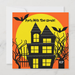 ハロウィン幽霊のよく出るハウスカスタム招待状 招待状
