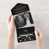 ハロウィン幽霊のよく出るハウスカップル結婚ズ10月 オールインワン招待状 (貼ってはがせる)