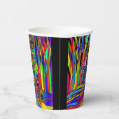 ハロウィン幽霊のよく出るハウスカラフル抽象芸術 紙コップ (右)