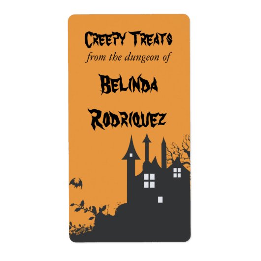 ハロウィン幽霊のよく出るハウスキッチンラベル ラベル (正面)