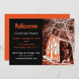 ハロウィン幽霊のよく出るハウスコスチュームパーティー 招待状