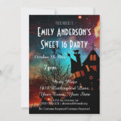 ハロウィン幽霊のよく出るハウスコスチューム甘い16誕生日 招待状 (正面)