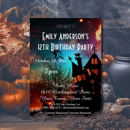 ハロウィン幽霊のよく出るハウスコズミック誕生日 招待状