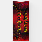 ハロウィン幽霊のよく出るハウススパイダーズこうもり血レッド 横断幕 (縦)