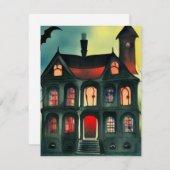 ハロウィン幽霊のよく出るハウスノートカード ノートカード (正面/裏面)