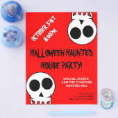 ハロウィン幽霊のよく出るハウスパーティー告知フライヤー チラシ (シングル)