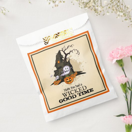 ハロウィン幽霊のよく出るハウスパーティー フェイバーバッグ (封をした状態)