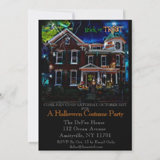 ハロウィン幽霊のよく出るハウスパーティー 招待状 (正面)
