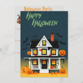ハロウィン幽霊のよく出るハウスパーティー 招待状 (正面/裏面)