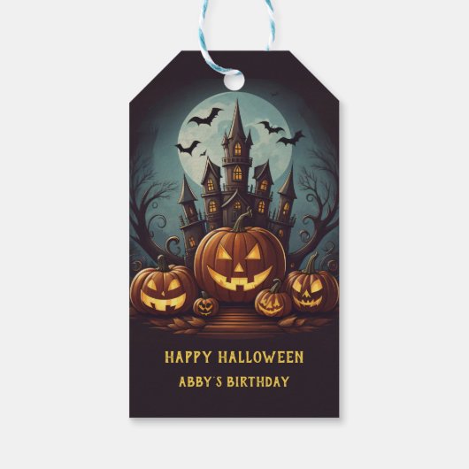 ハロウィン幽霊のよく出るハウスファミリー ギフトタグ (裏面)