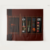 ハロウィン幽霊のよく出るハウスブックシェルフファイアプレイス タペストリー (正面(横))